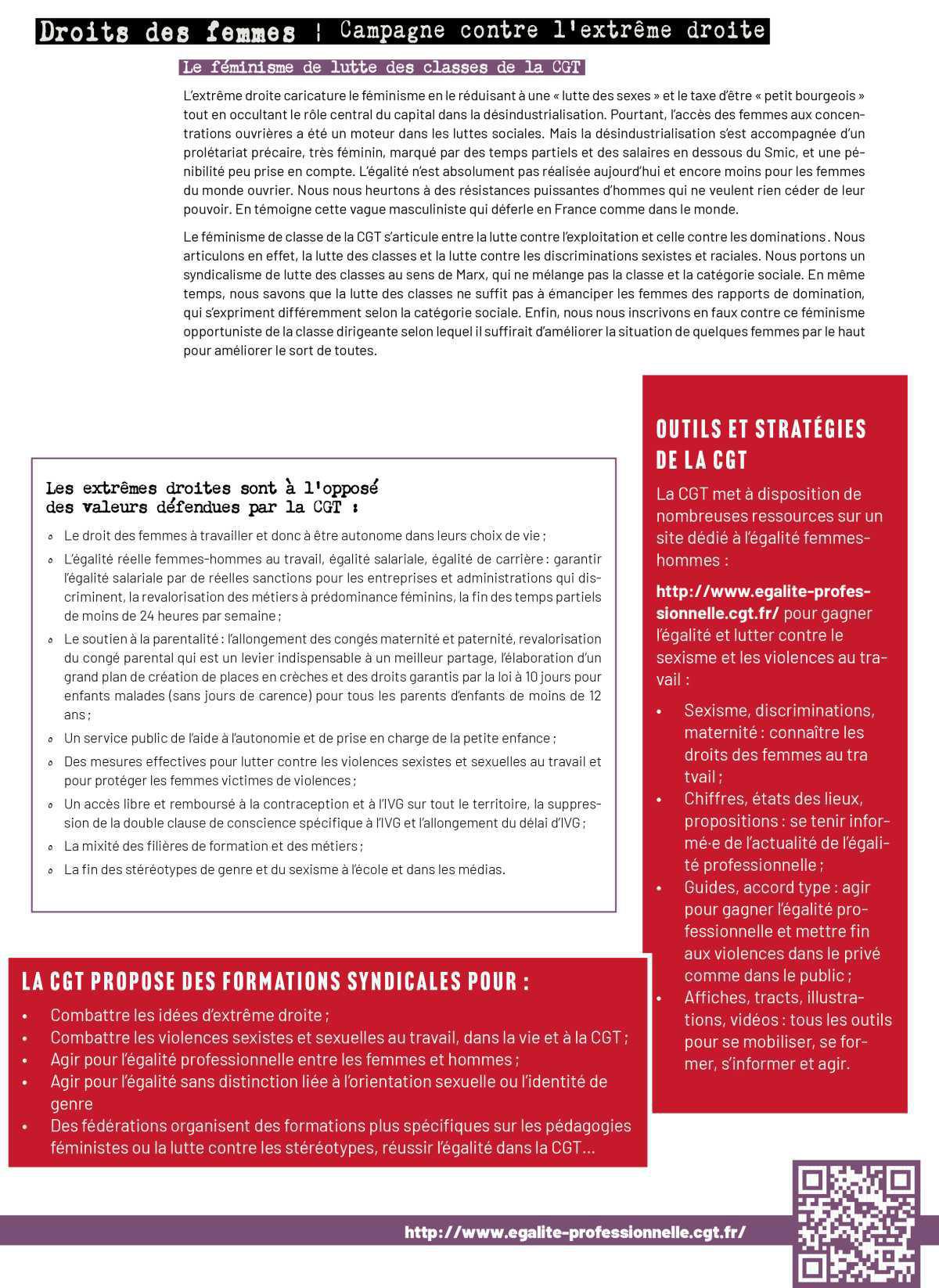 Campagne contre l'extrême droite - Fiche "Droits des femmes" Campagne contre l'extrême droite - Fiche "Droits des femmes"