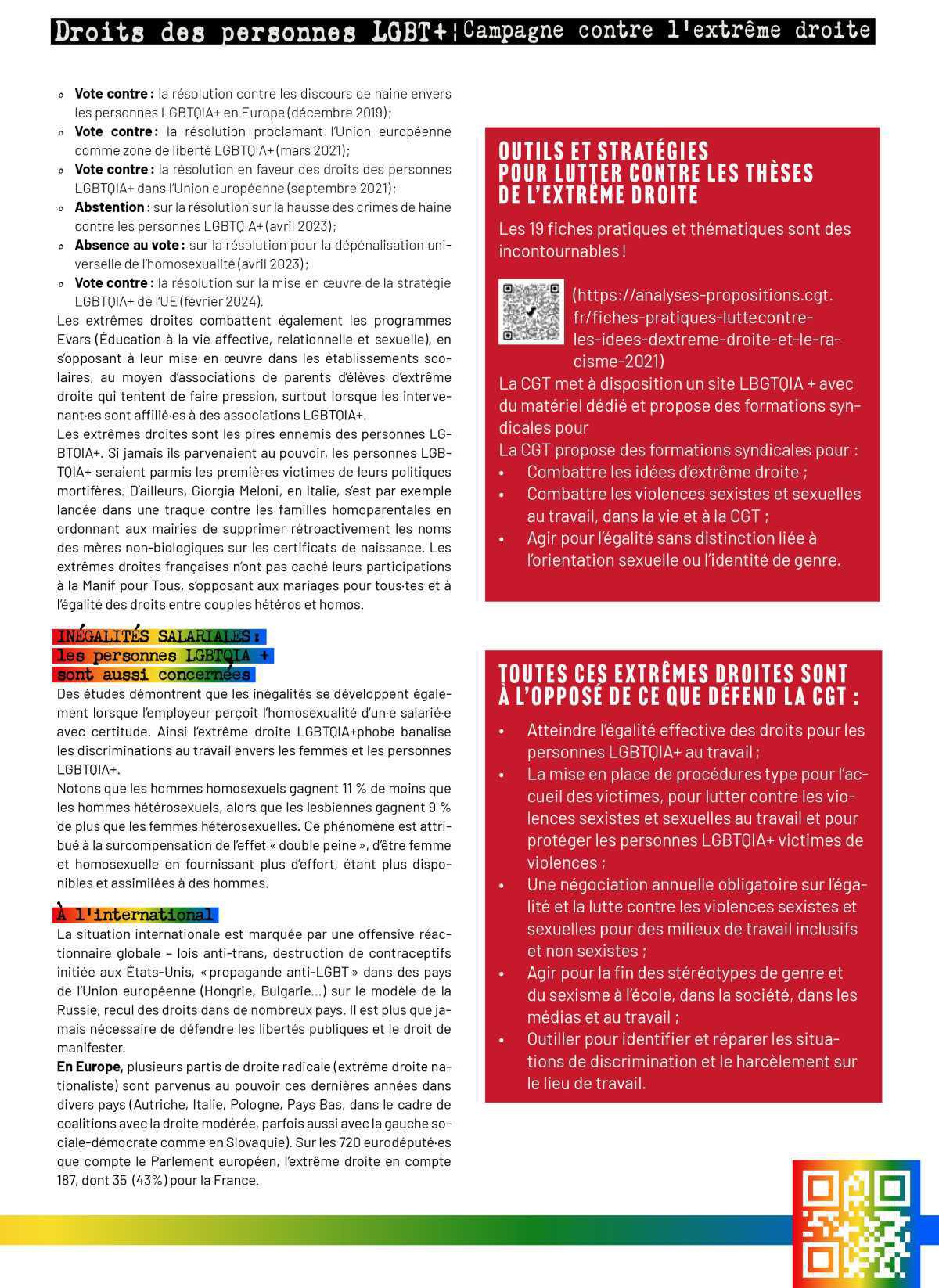 Campagne contre l'extrême droite - Fiche "Droits des personnes LGBTQIA+" Campagne contre l'extrême droite - Fiche "Droits des personnes LGBTQIA+"