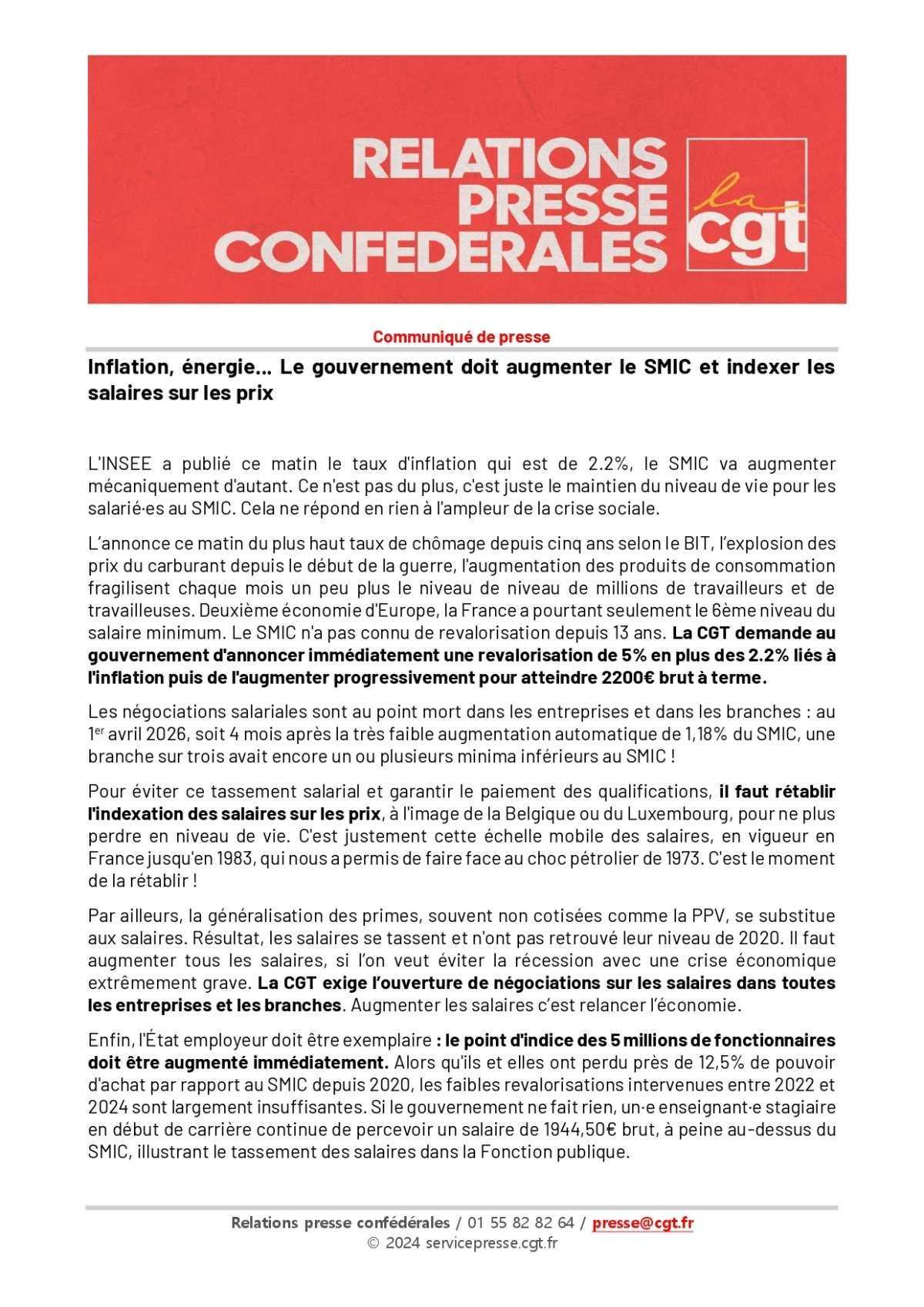 Partout il faut augmenter les salaires !