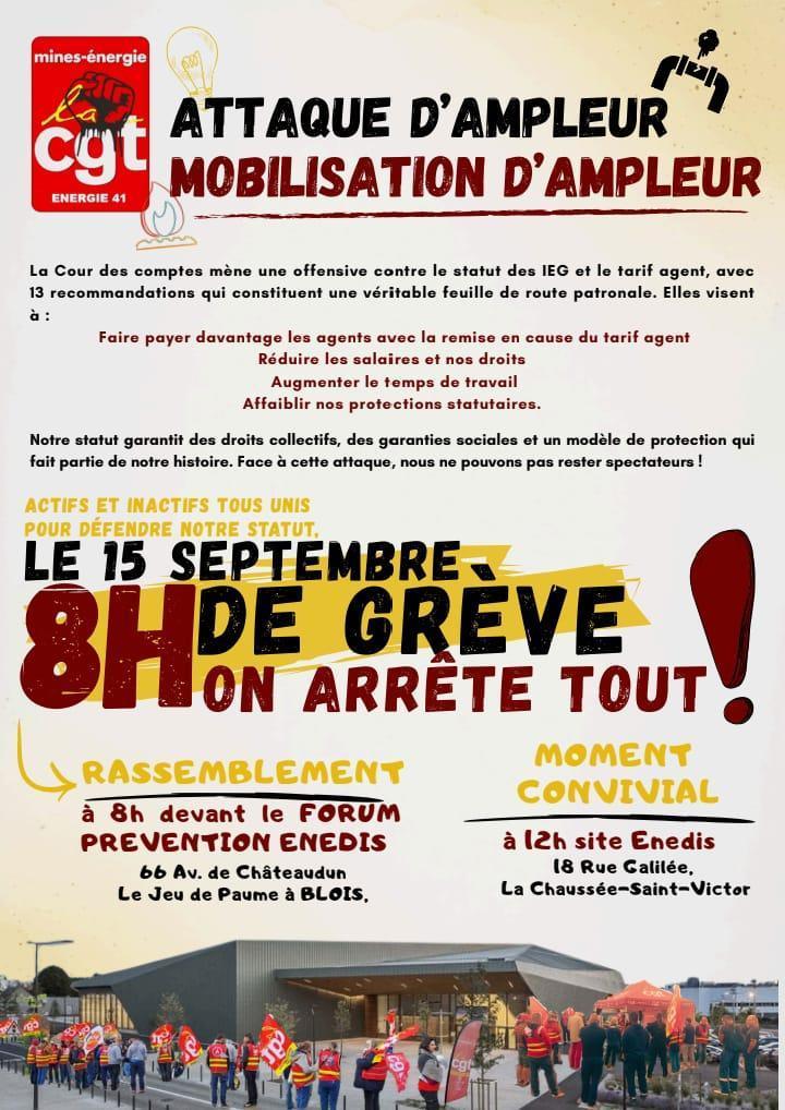 15 septembre 2026 - Grève dans l'énergie ✊️