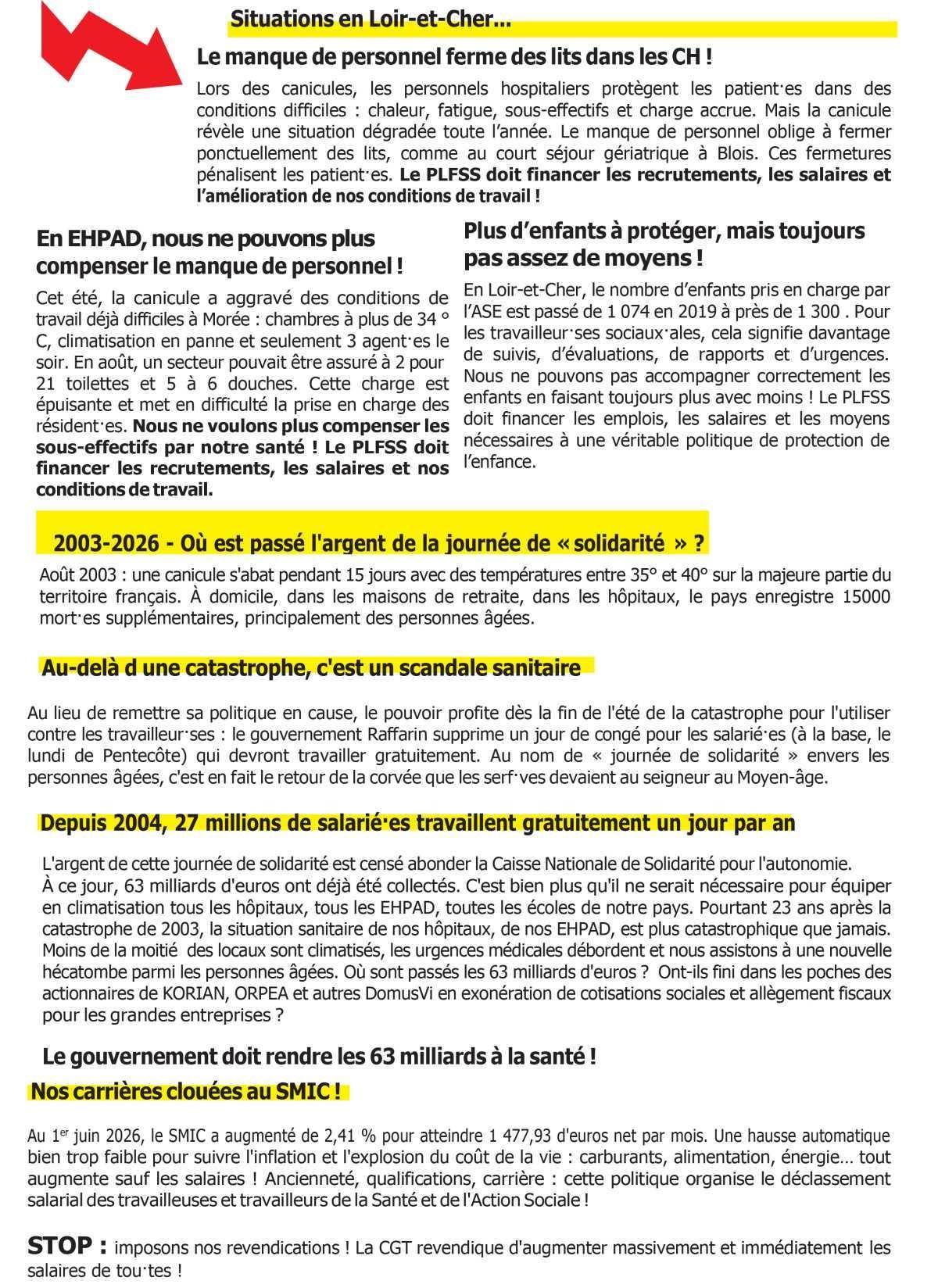 15 septembre 2026 - Mobilisation dans la santé et l'action sociale
