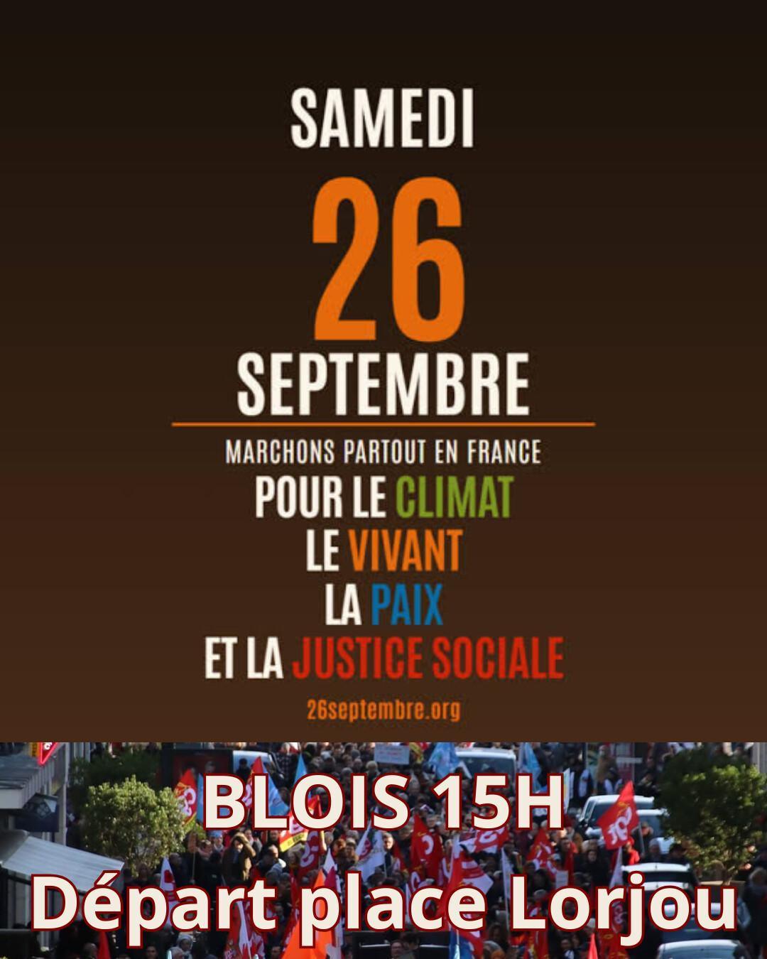 26 septembre 2026 - Marche pour le climat, le vivant, la paix et la justice sociale