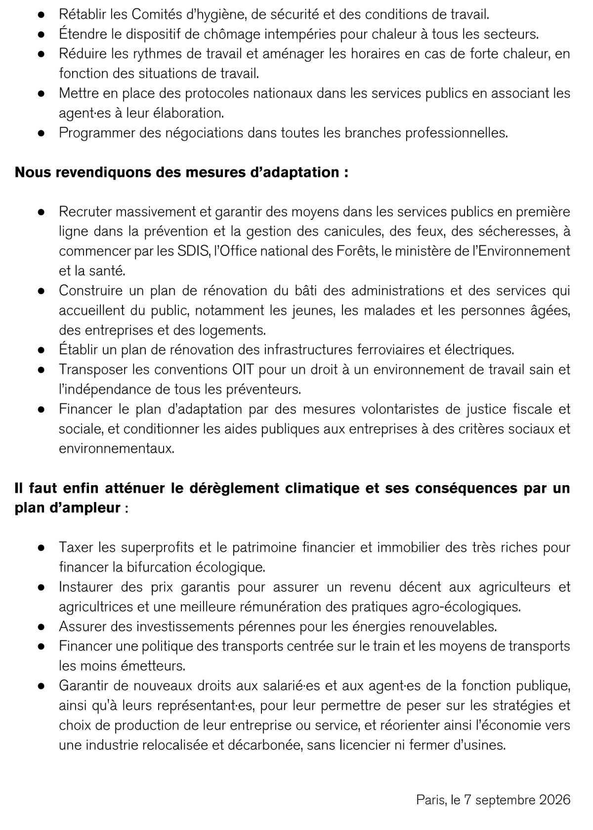 26 septembre 2026 - Marche pour le climat, le vivant, la paix et la justice sociale