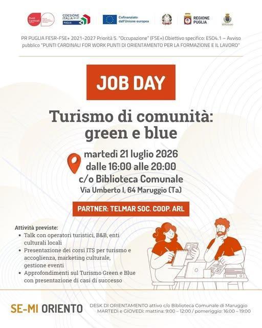 Punti Cardinali For Work - JOB DAY - Turismo di comunità: green e blue (ore 16:00 - 20:00)