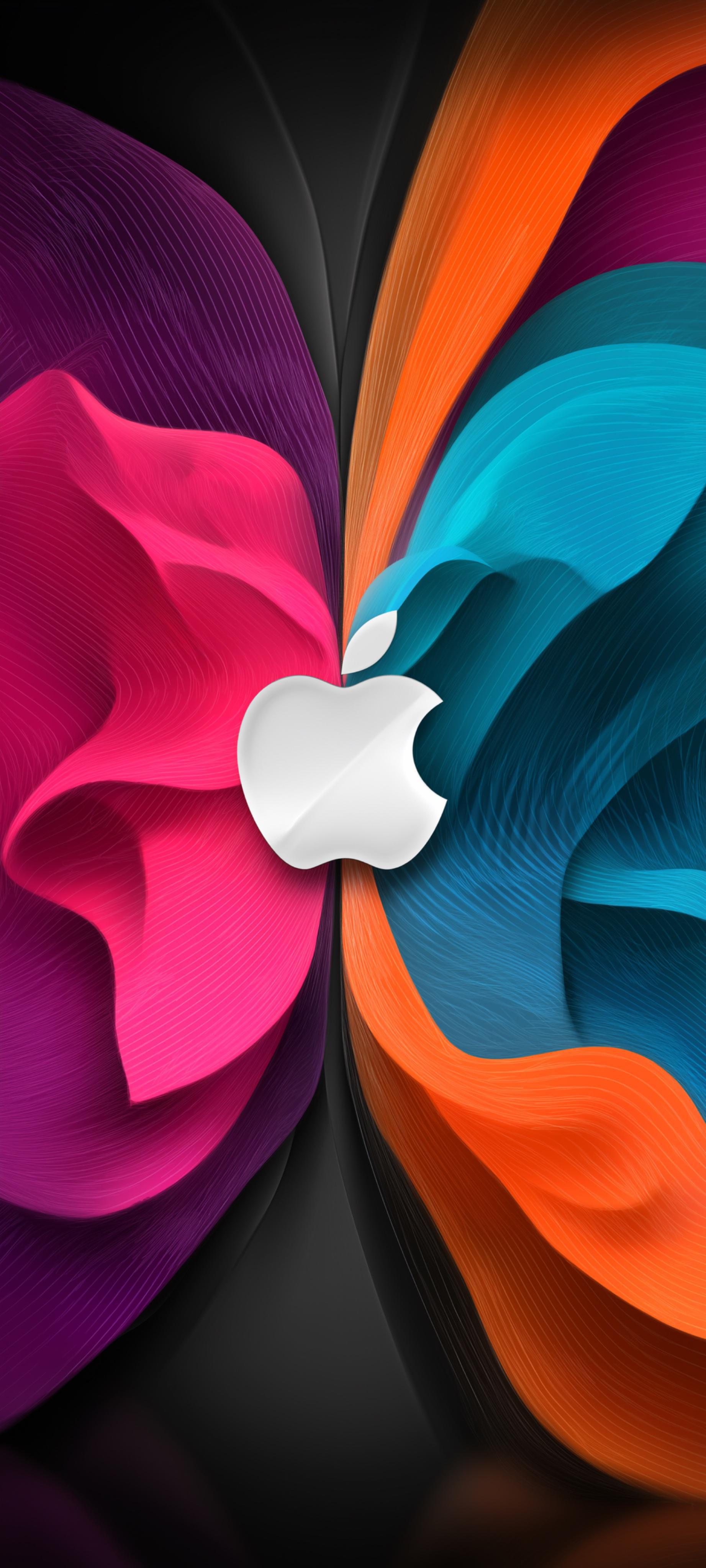 Silver Apple Logo on Colored Wave Special Edition