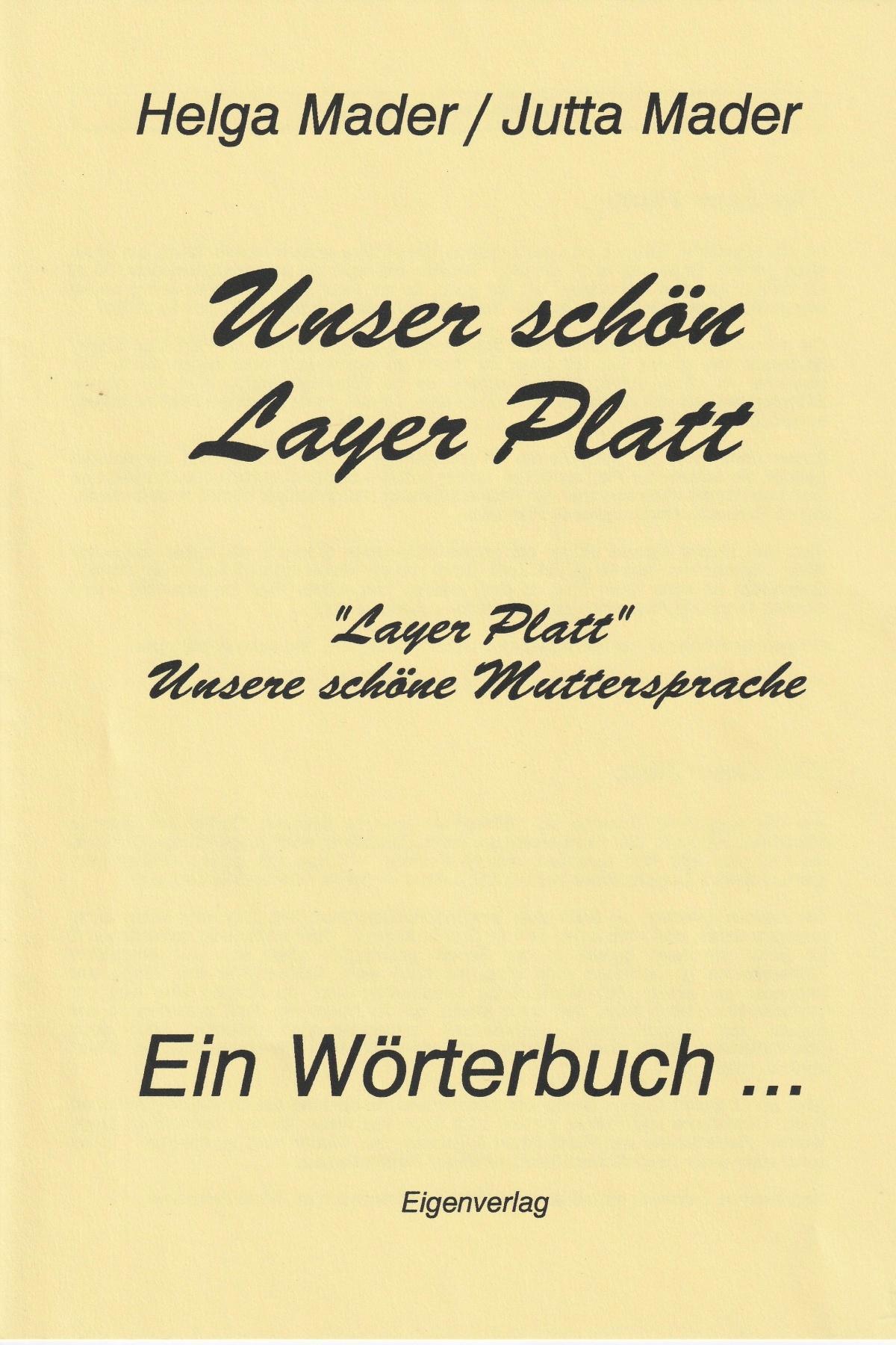 Sammlung Layer Dialektwörter Sammlung Layer Dialektwörter