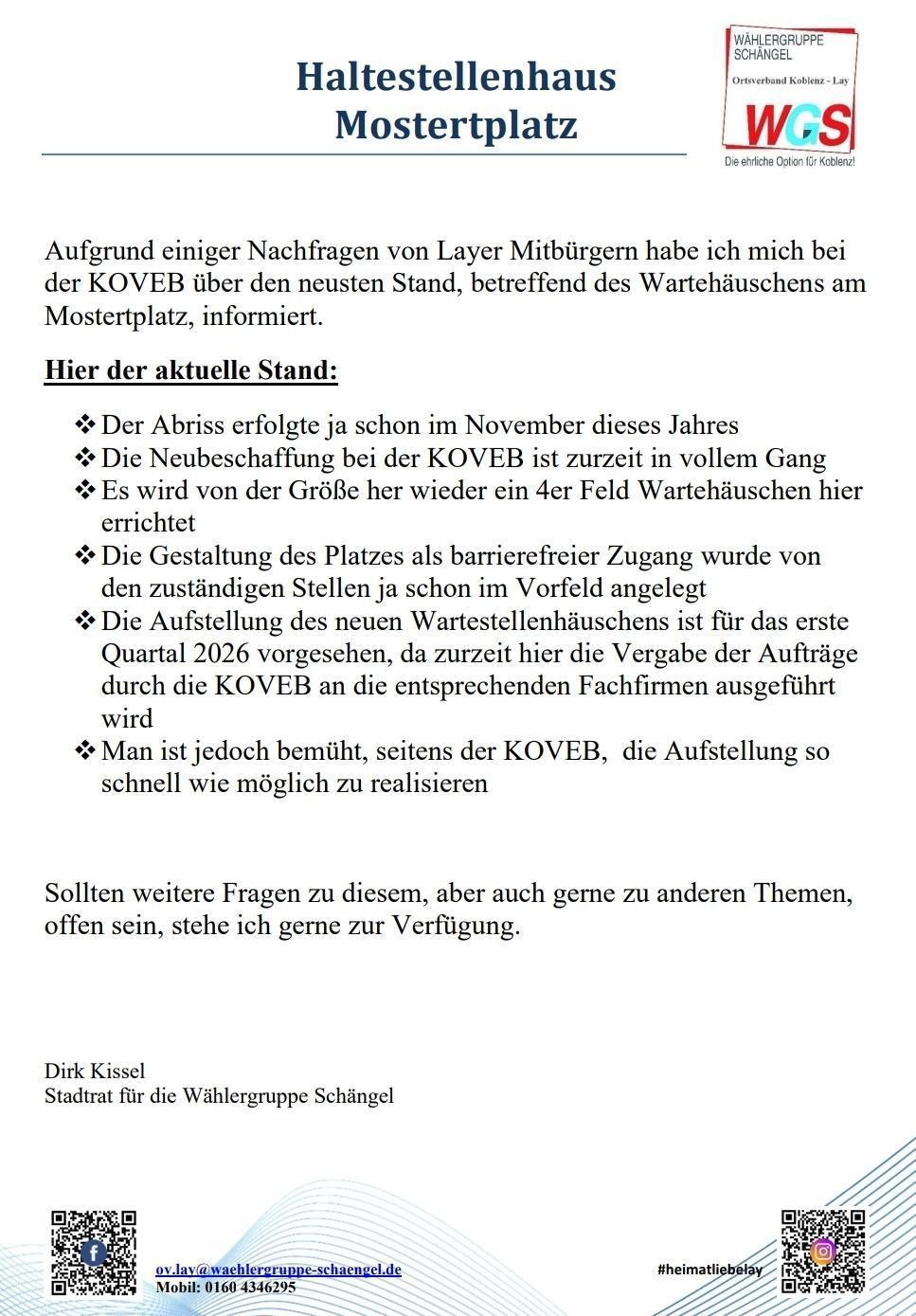 Haltestellenhaus Mostertplatz