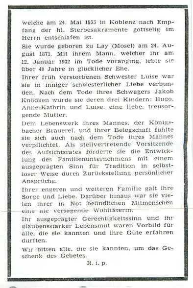 Was ein Totenzettel vom Leben einer ungewöhnlichen Frau aus Lay erzählt…