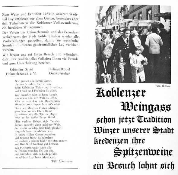 Ein Blick zurück: Das Weinfest vor 50 Jahren Ein Blick zurück: Das Weinfest vor 50 Jahren