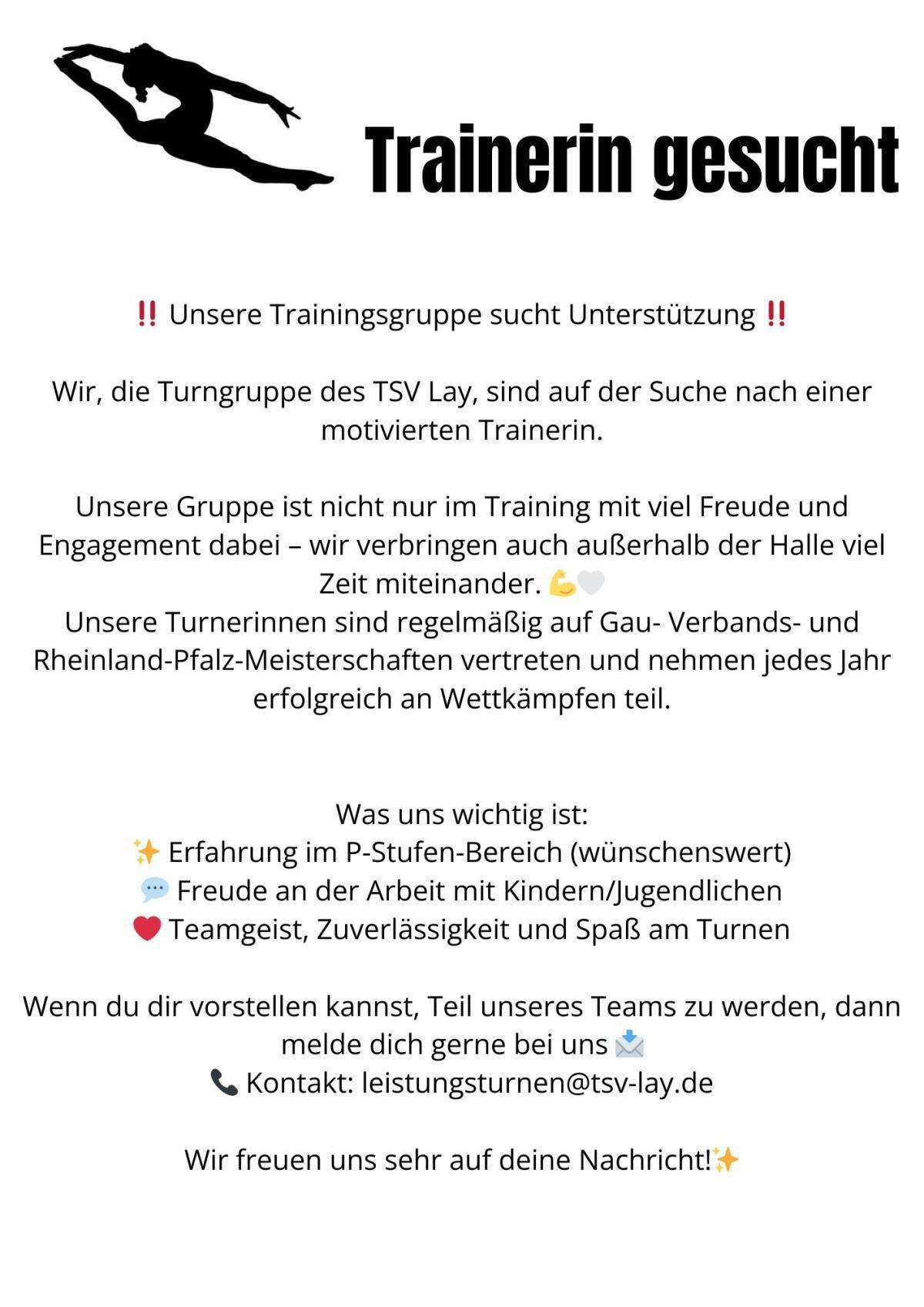 Trainerin gesucht 