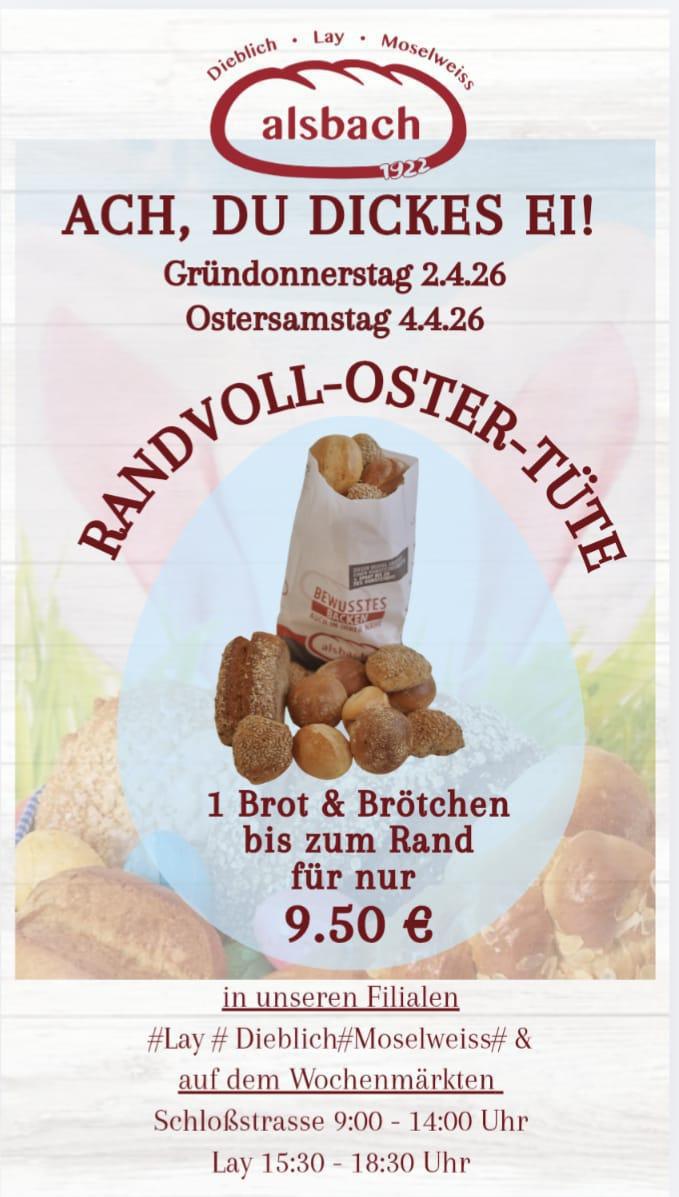 Bäckerei Alsbach - Öffnungszeiten Ostern 2026