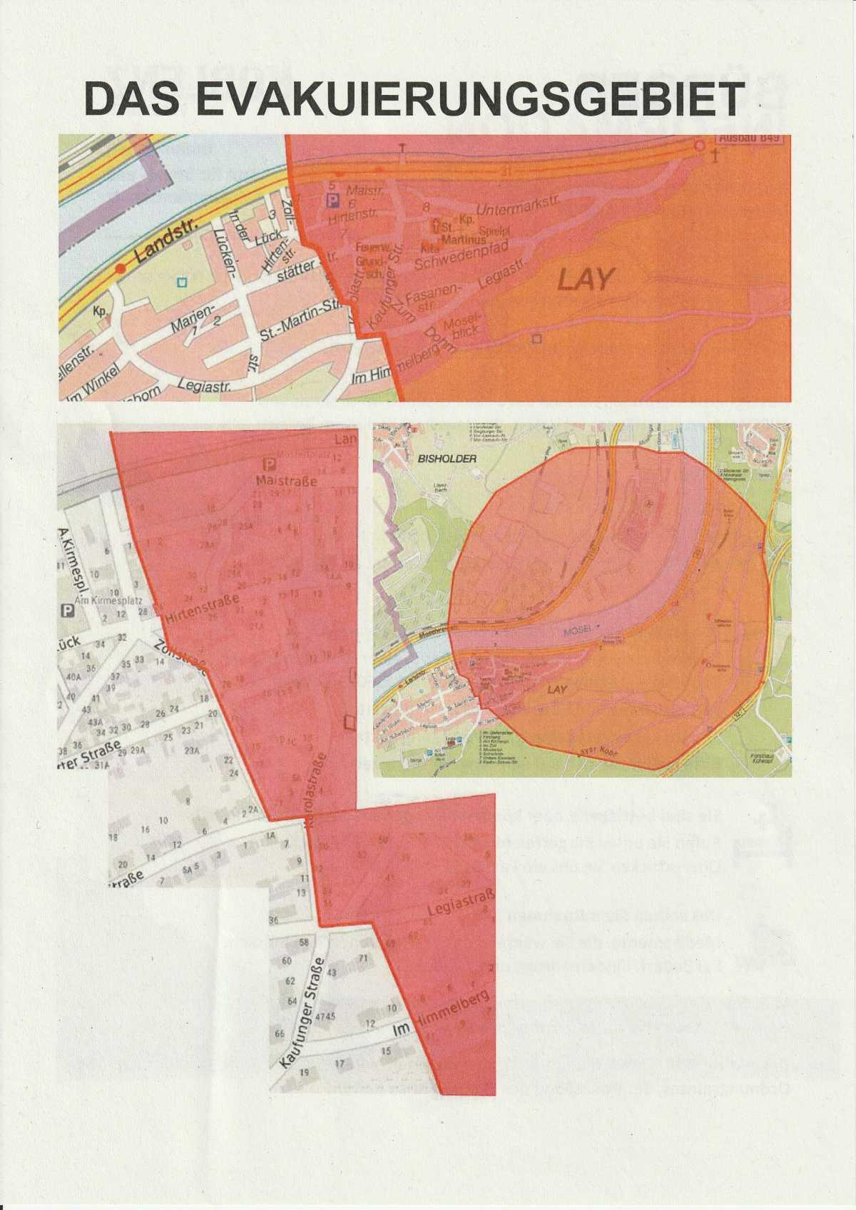Entschärfung einer Fliegerbombe an der Fährrampe in Lay am Mittwoch, den 08.04.2026