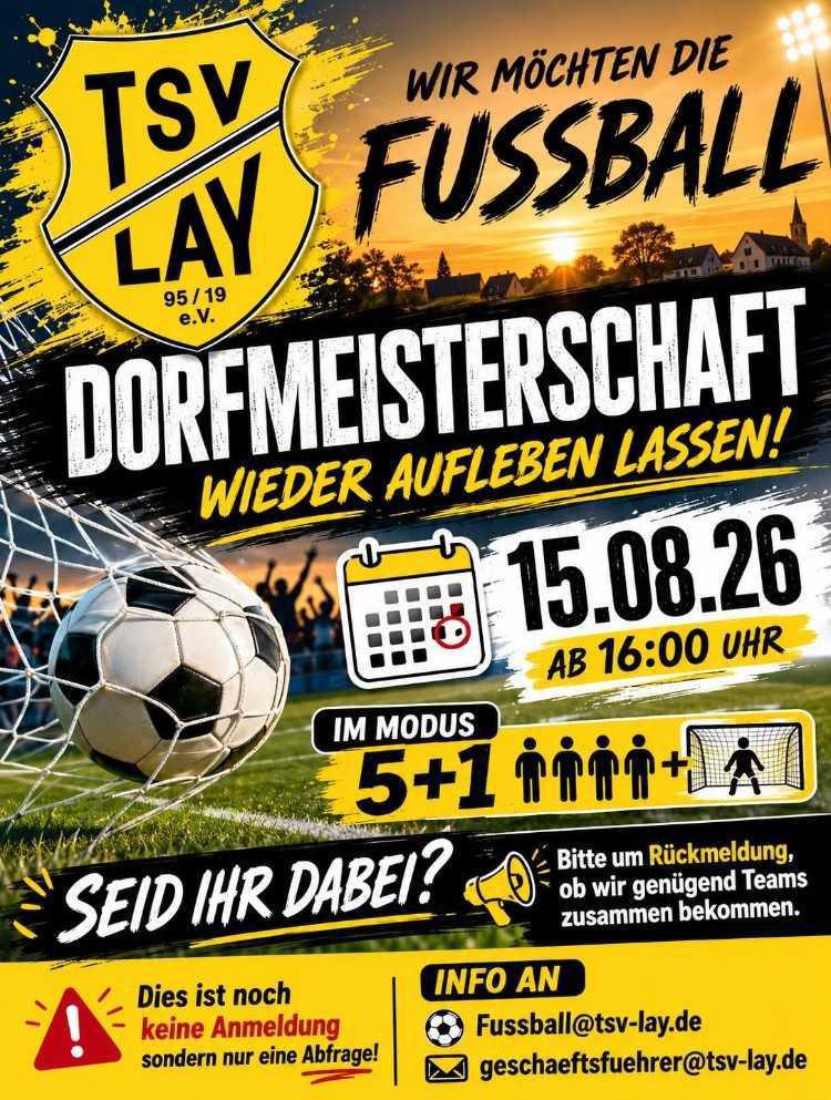 Fußball - Dorfmeisterschaft 15.08.2026 (?)
