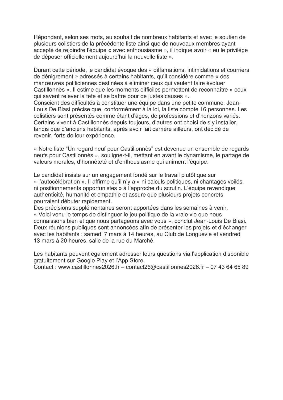 Jean-Louis de Biasi officialise une nouvelle liste (LA DÉPÊCHE) Jean-Louis de Biasi officialise une nouvelle liste (LA DÉPÊCHE)