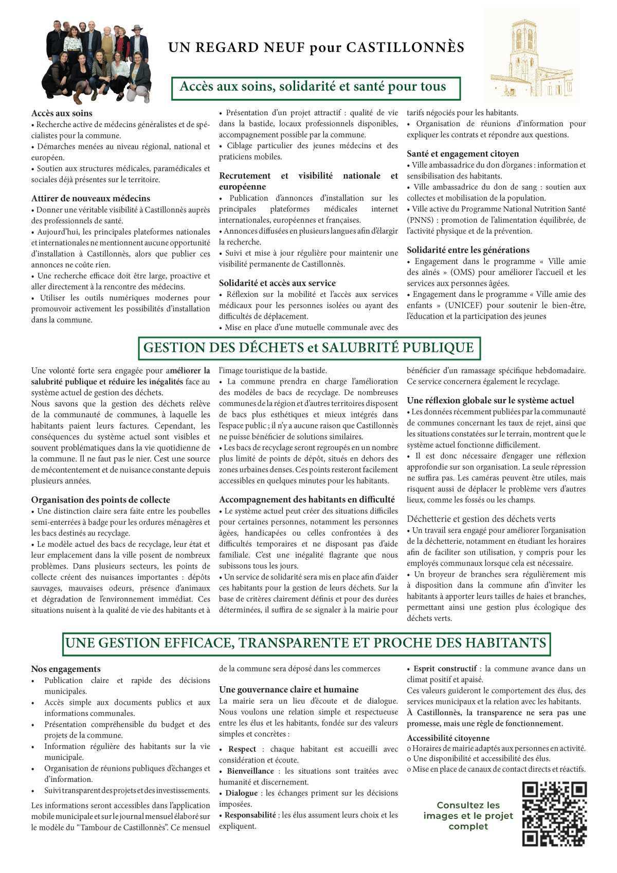 Résumé de notre programme