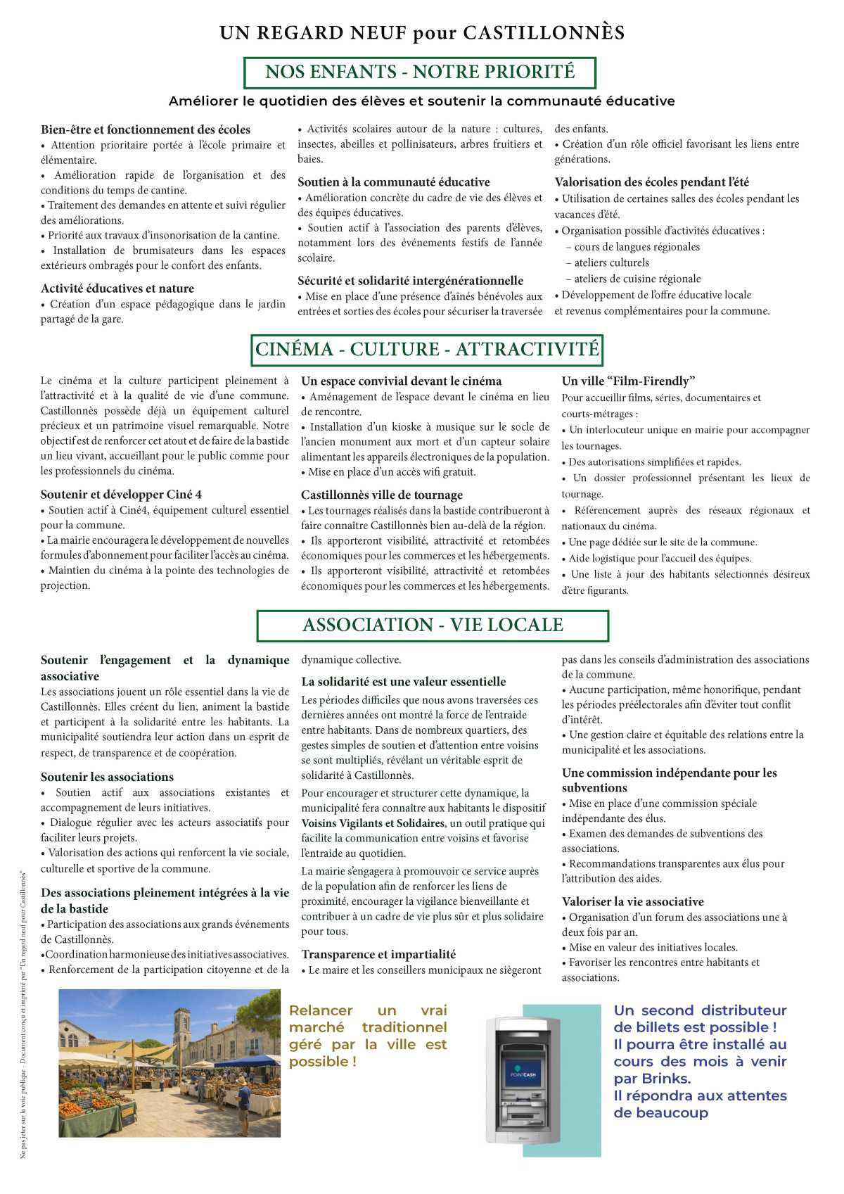 Résumé de notre programme