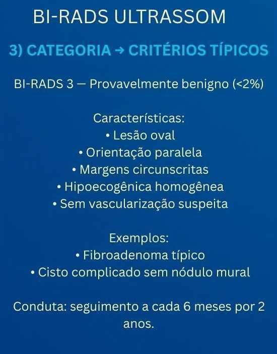 Tabelas em US mamária
