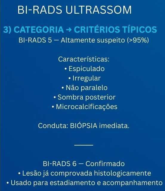 Tabelas em US mamária