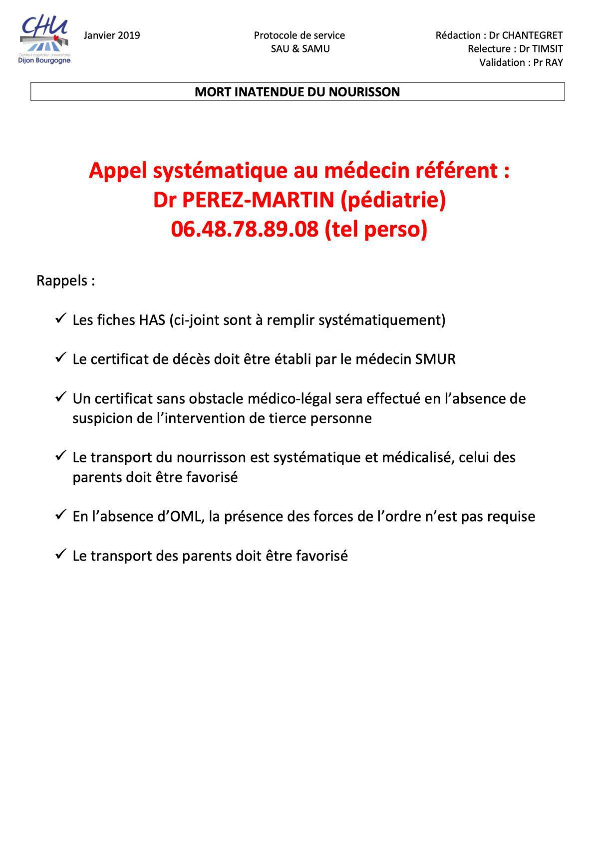 Mort inattendue du nourrisson