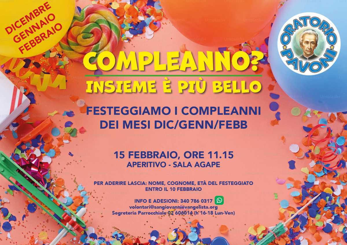 Festa Compleanni 15 Febbraio h 11