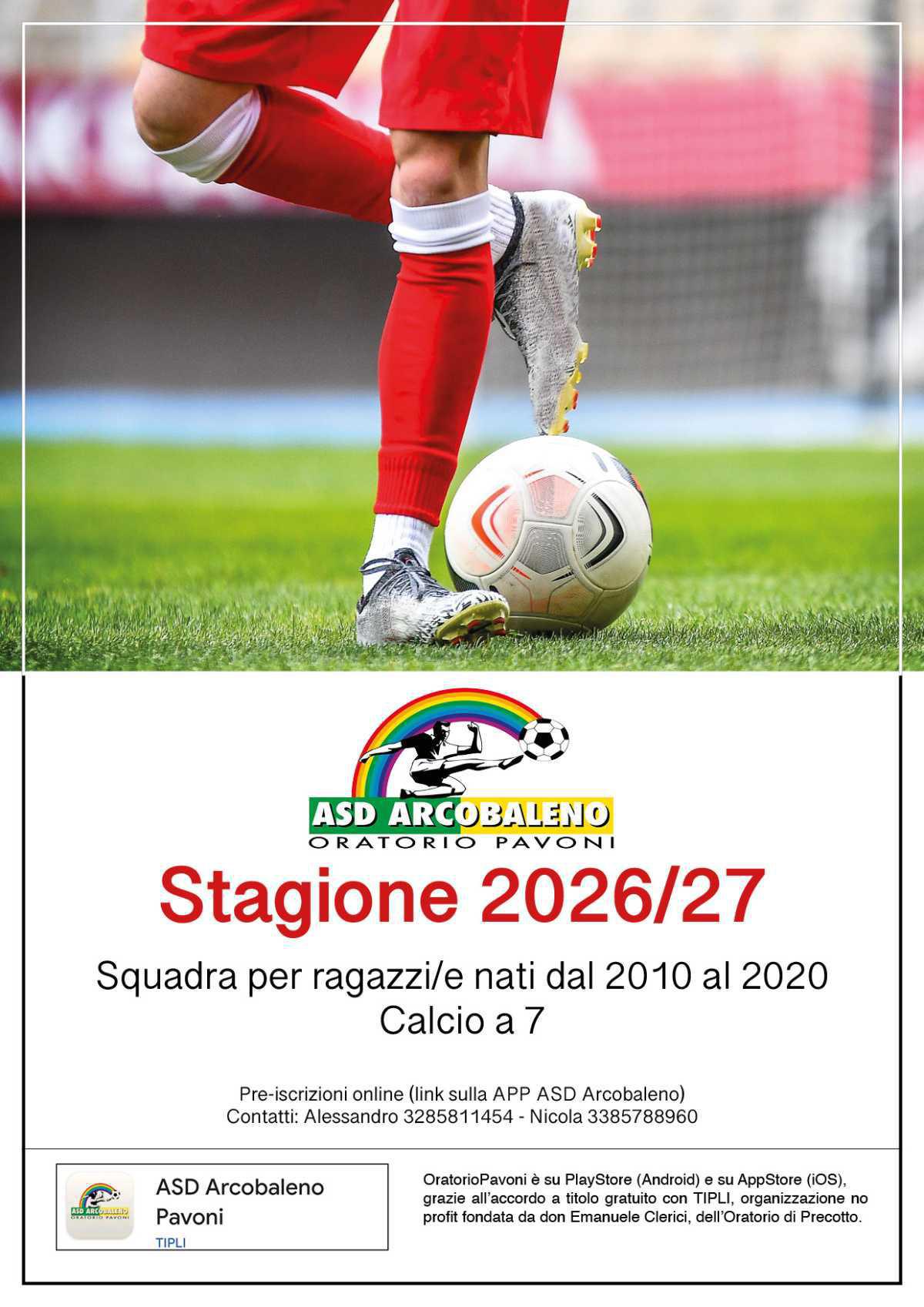 STAGIONE 2026/27: Pre-Iscrizioni