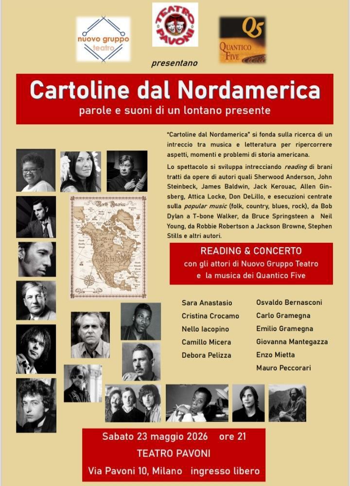 Cartoline dal NordAmerica Sabato 23 maggio, ore 21 Cartoline dal NordAmerica Sabato 23 maggio, ore 21