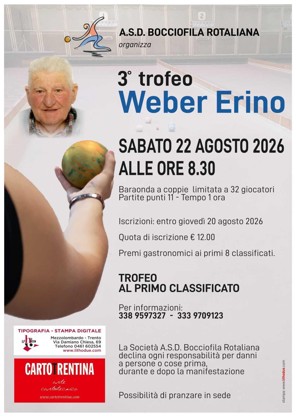 3° Trofeo Weber Erino (ore 8.30)