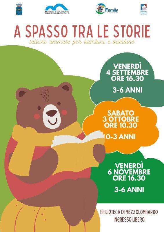 A Spasso tra le Storie - letture animate per bambini e bambine 3-6 anni (inizio ore 16.30)