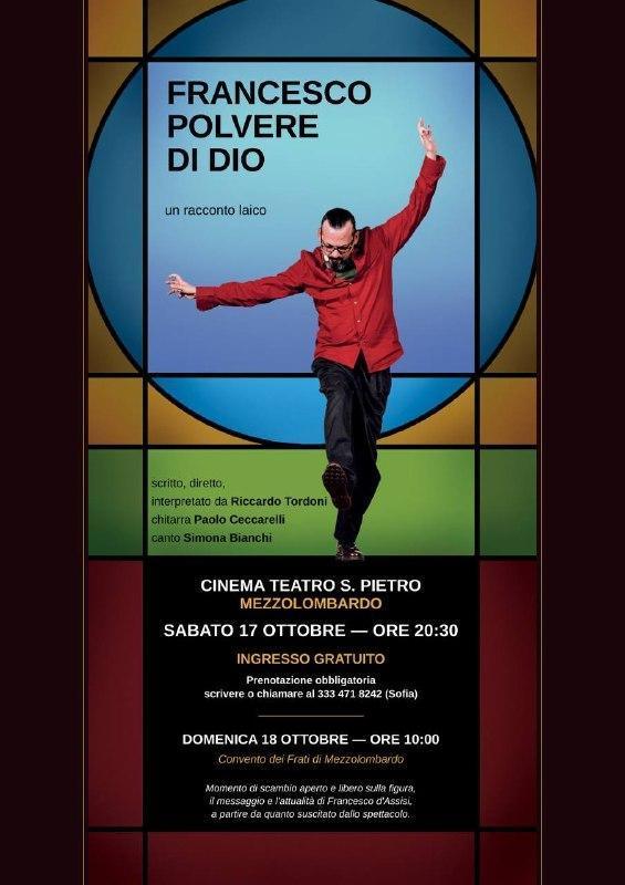 Momento di scambio aperto e libero sulla figura, il messaggio e l'attualità di Francesco d'Assisi, a partire da quanto suscitato dallo spettacolo "Francesco Polvere di Dio - un racconto laico" (inizio ore 10:00)