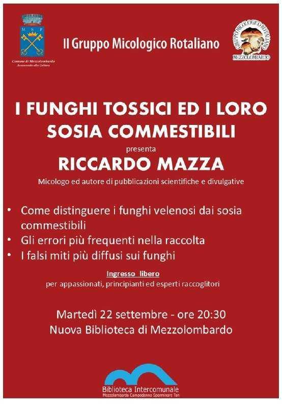I Funghi Tossici ed i loro Sosia Commestibili (inizio ore 20:30)