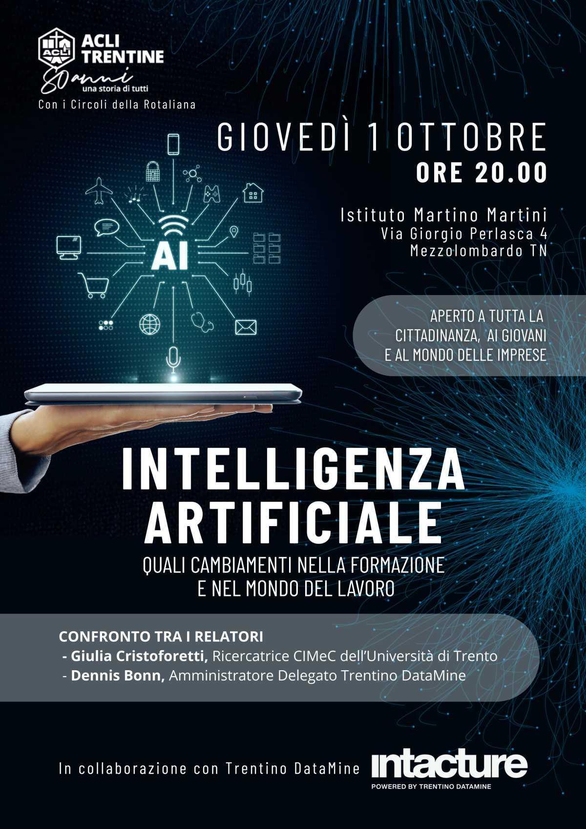 Intelligenza Artificiale quali cambiamenti nella formazione e nel mondo del lavoro (inizio ore 20:00)