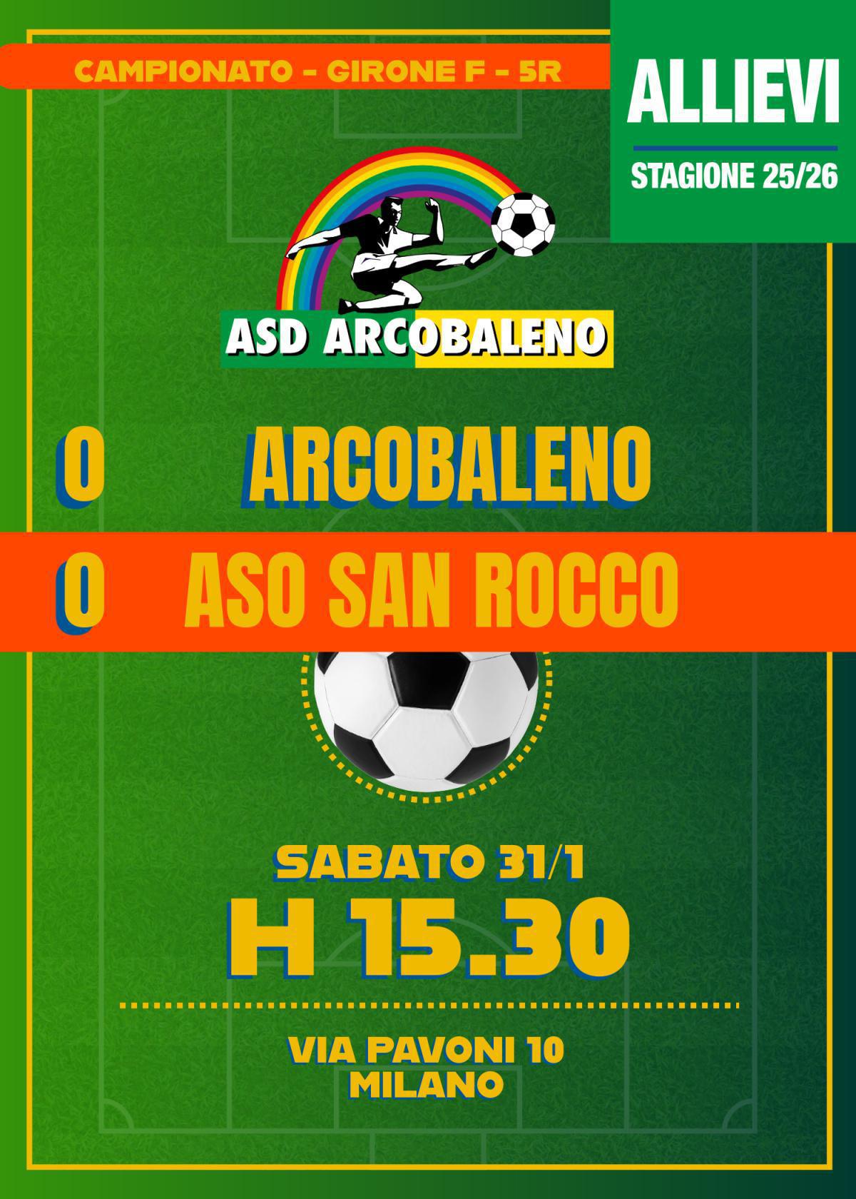 Arcobaleno Allievi - ASO San Rocco 0-0