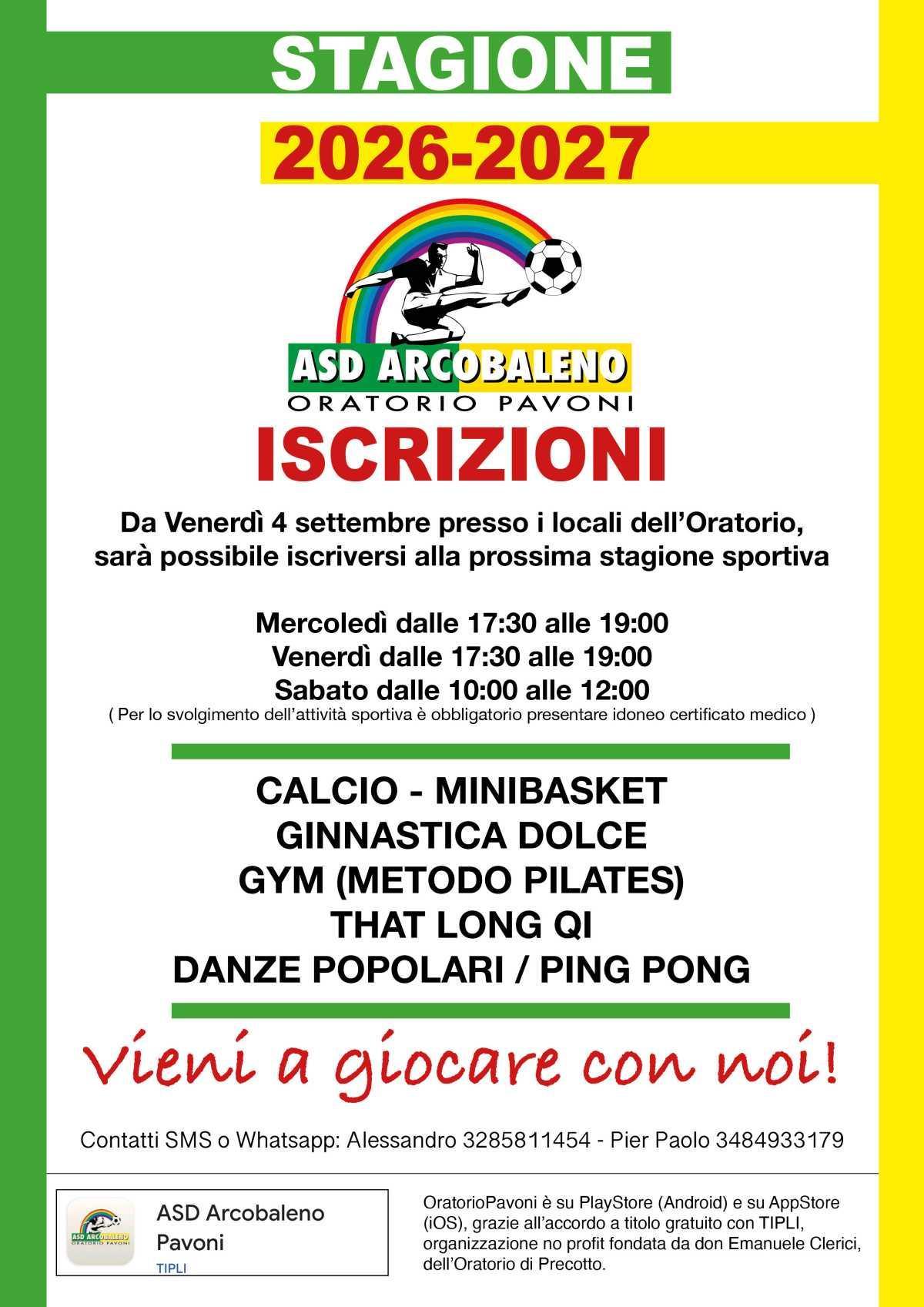 Iscrizioni 2026-27