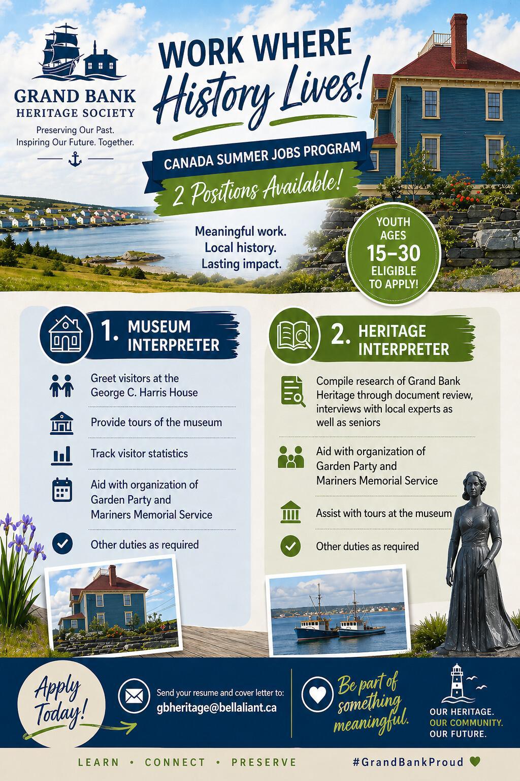 Summer Employment Grand Bank Heritage Society