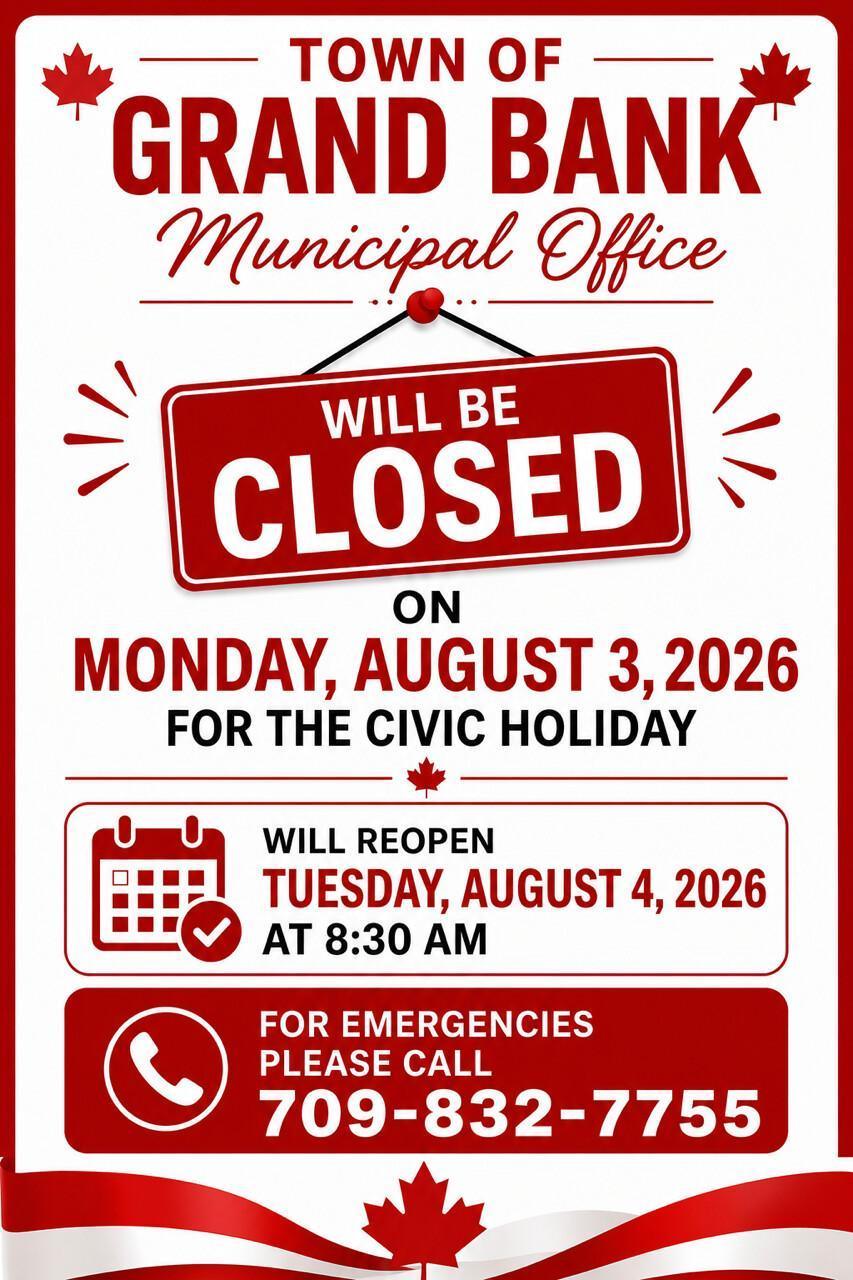 Town Office Closed on Monday, August 3rd 