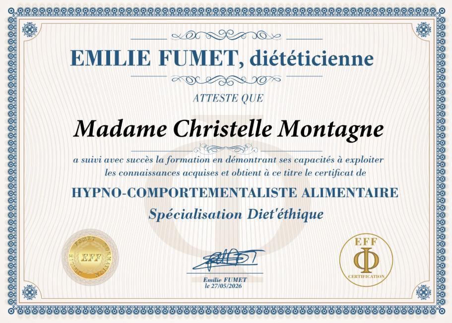 Certification hypno comportementalisme alimentaire