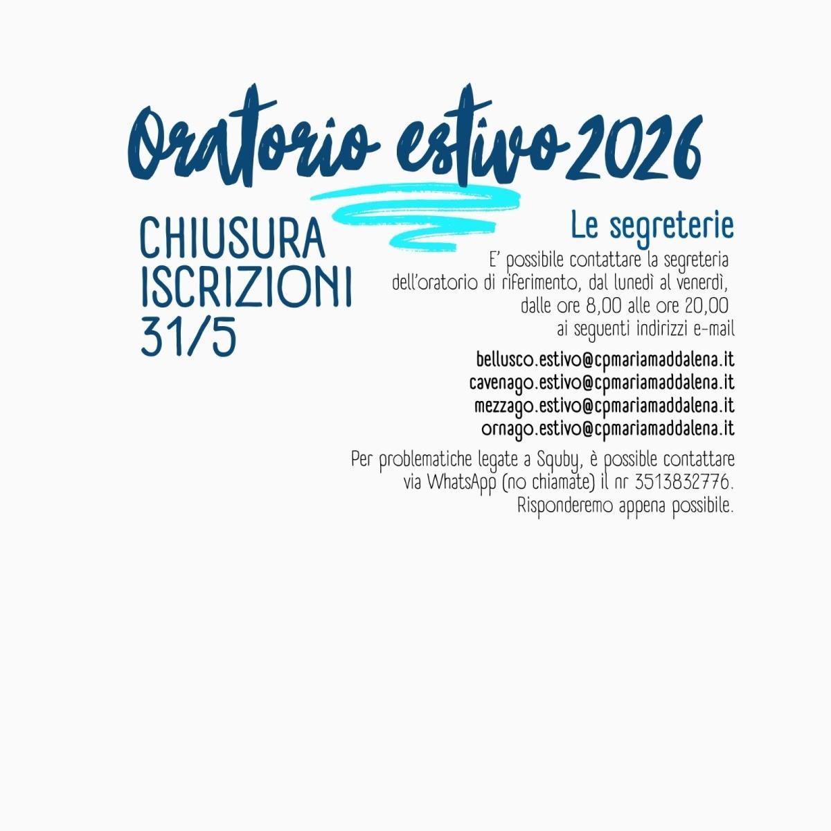 Oratorio Estivo 2026
