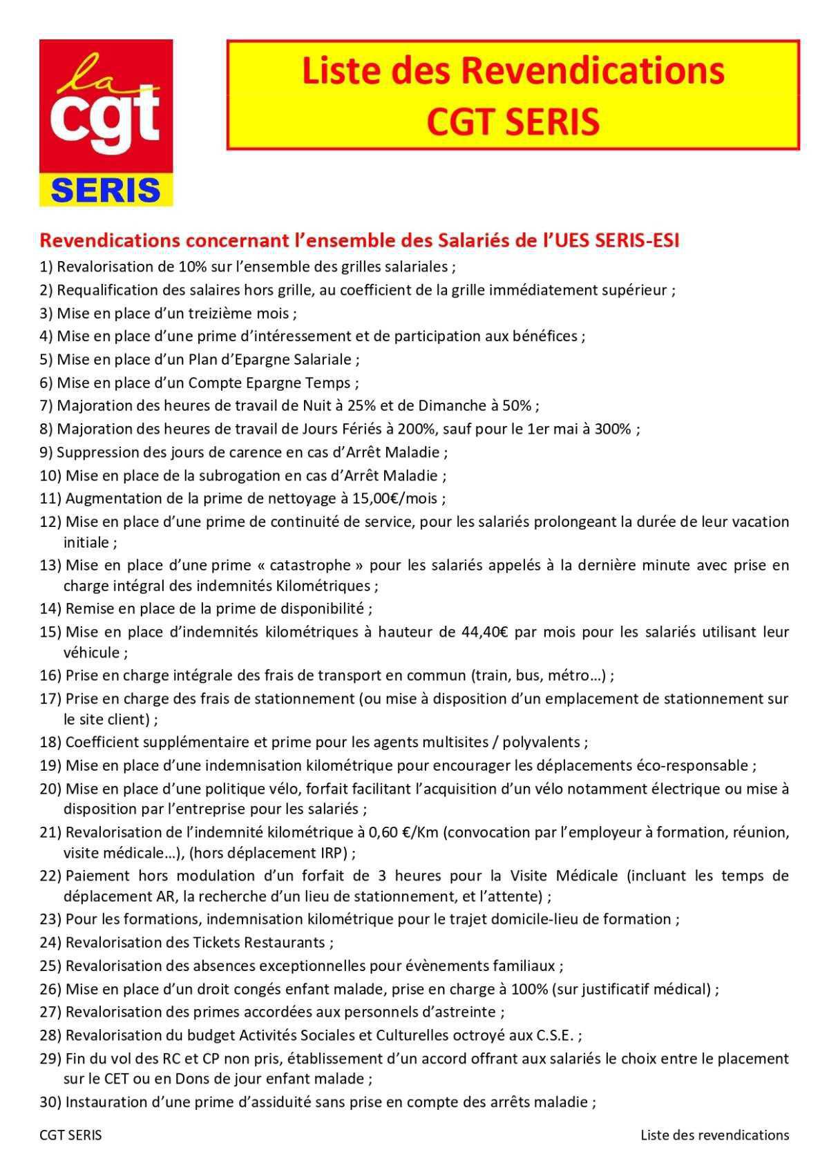 Les revendications que nous portons 