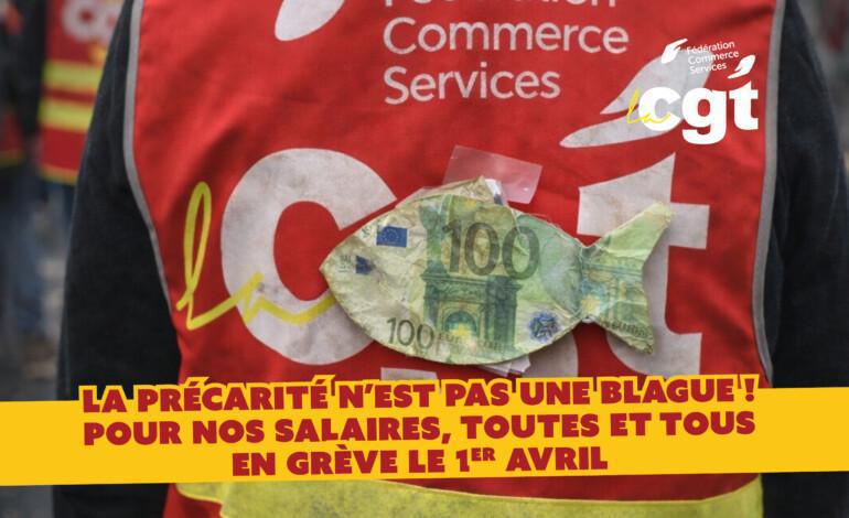 Pour nos salaires, tous en grève le 1er avril ! Pour nos salaires, tous en grève le 1er avril !