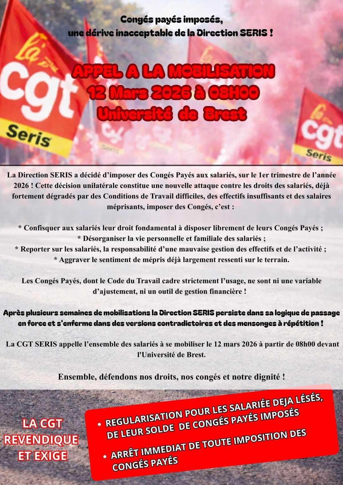 Non aux congés payés imposés.