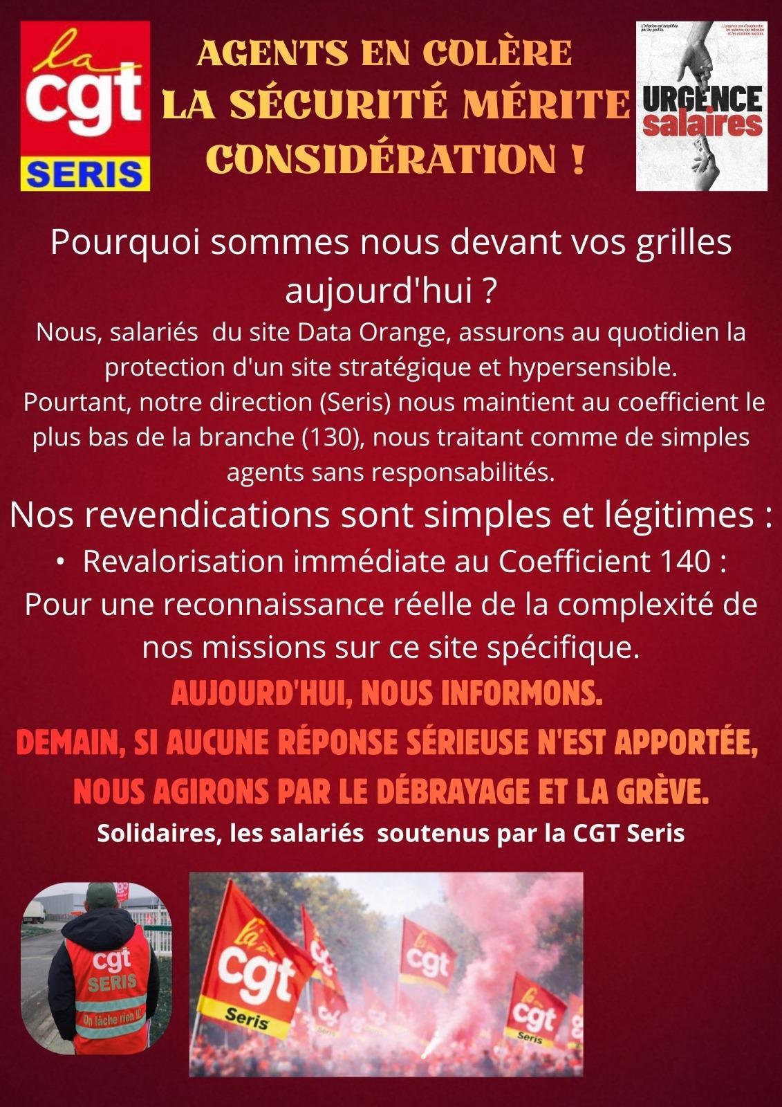 AGENTS EN COLÈRE LA SÉCURITÉ MÉRITE CONSIDÉRATION !