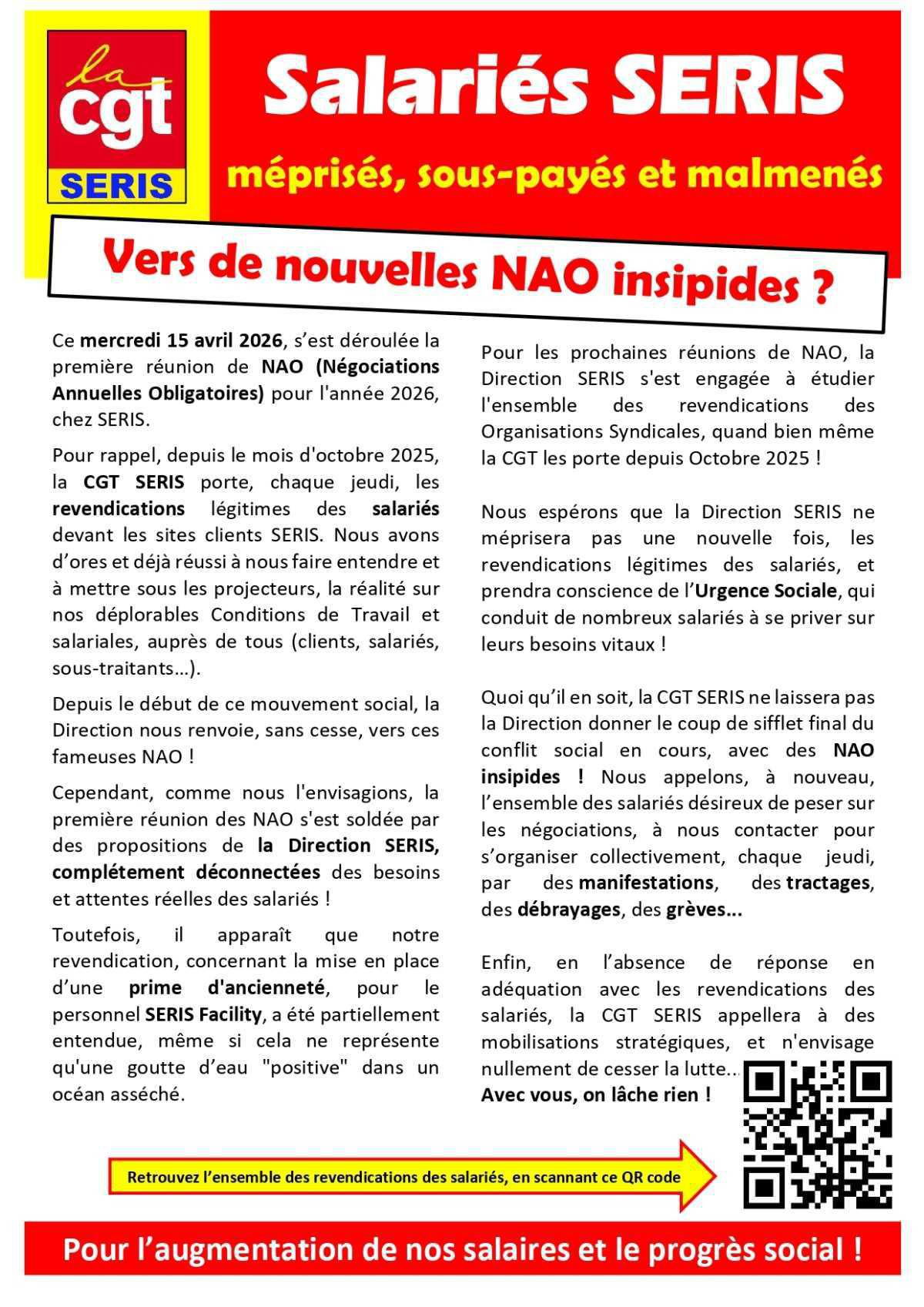 Compte rendu CGT de la première réunion NAO 2026