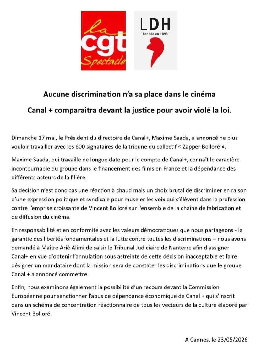Aucune discrimination n’a sa place dans le cinéma