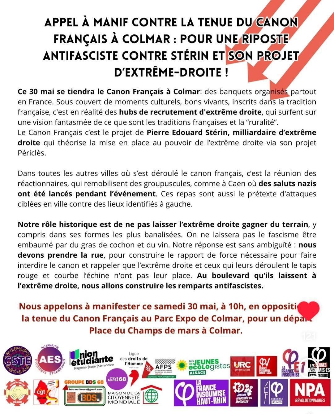 Contre la tenue du canon français à Colmar