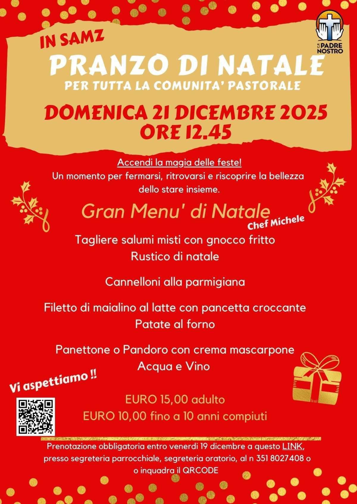 Pranzo di Natale 21 Dicembre 2025
