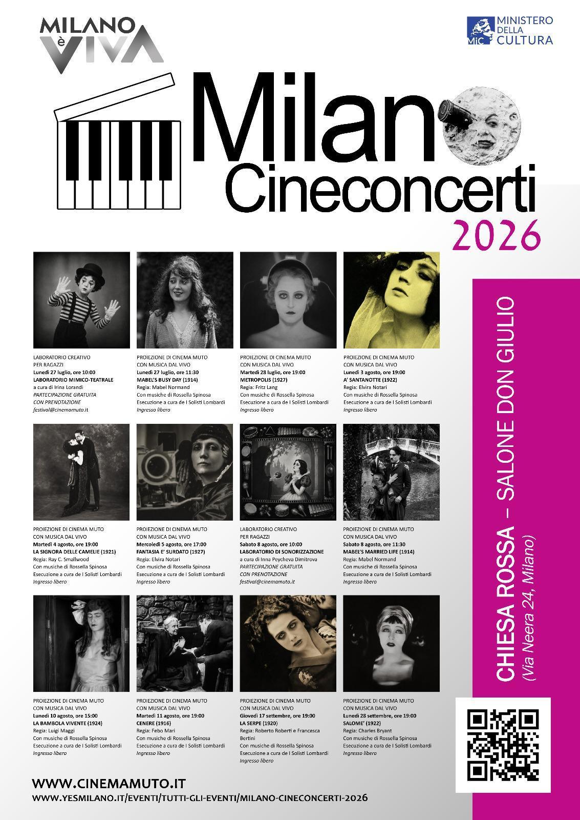 Milano Cineconcerti 2026 - Cinema Muto