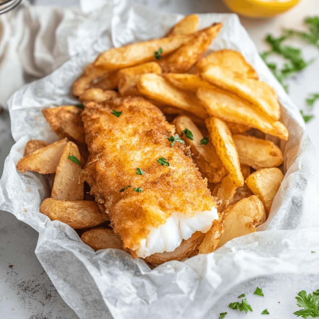 FISH AND CHIPS WITH ITS HOMEMADE TARTAR SAUCE