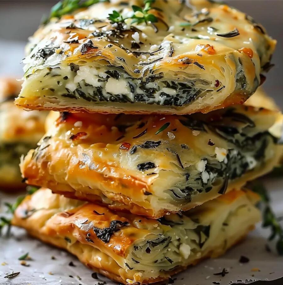 PUFF PASTRY SPINACH AND FETA TURNOVERS
