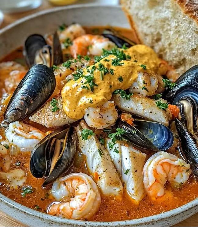TRADITIONAL SEA FOOD STEW AND ITS RUSTY SAUCE