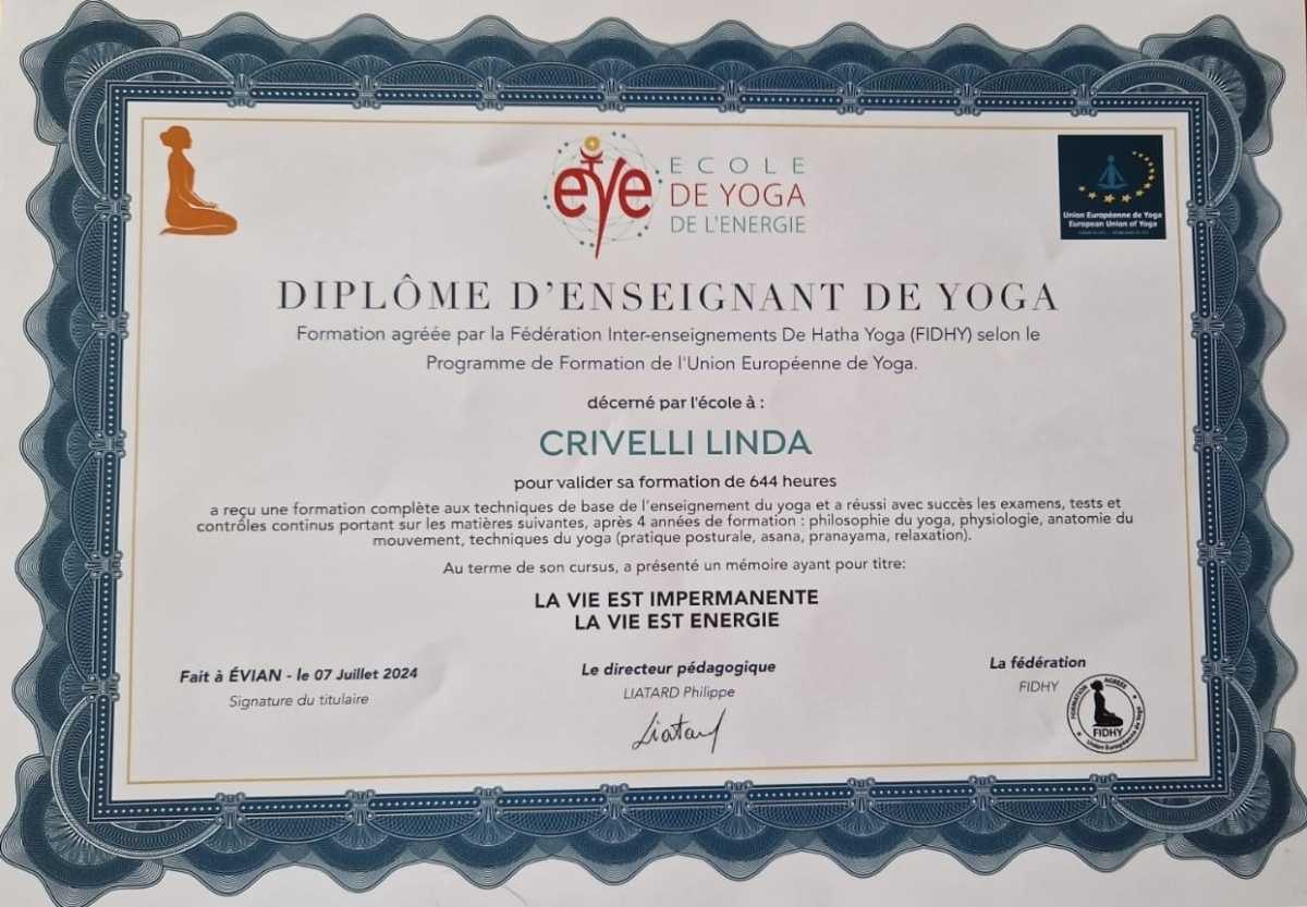 Professeur de yoga de l’énergie ( hâta yoga)